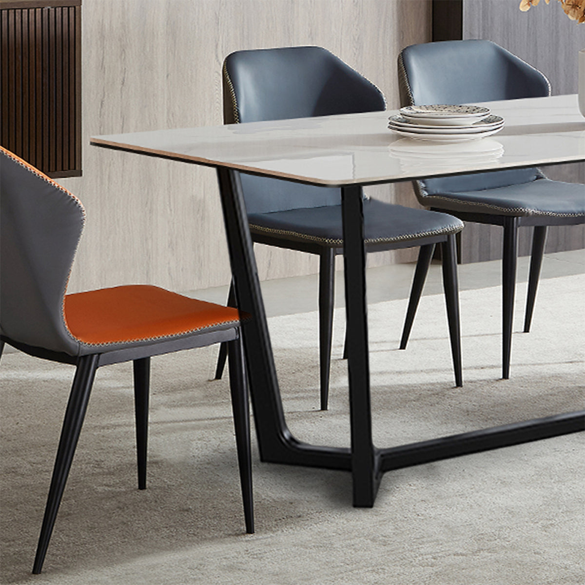 （限量現貨搶購中）TORROX 複合岩板餐桌, M型腳座, 180*90 公分, 馬肚形