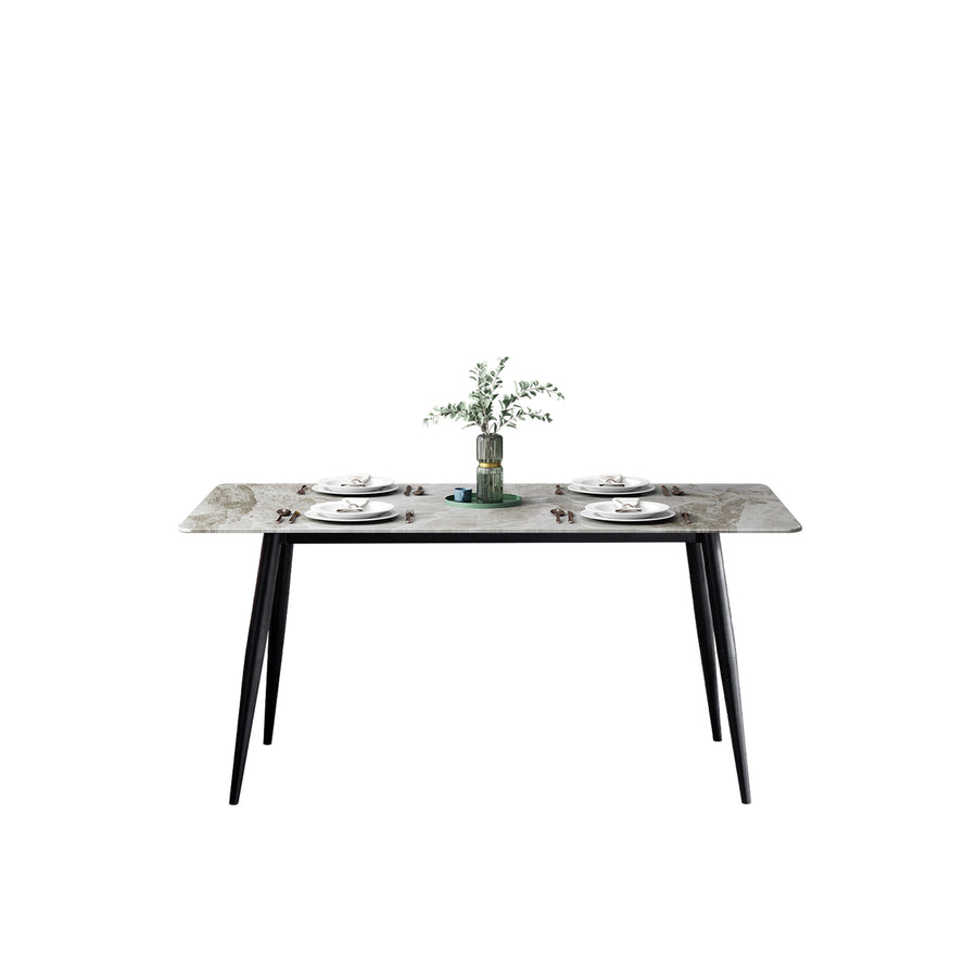 （限量現貨搶購中）PISA 岩板餐桌, A型腳座, 120*60 公分, 馬肚形
