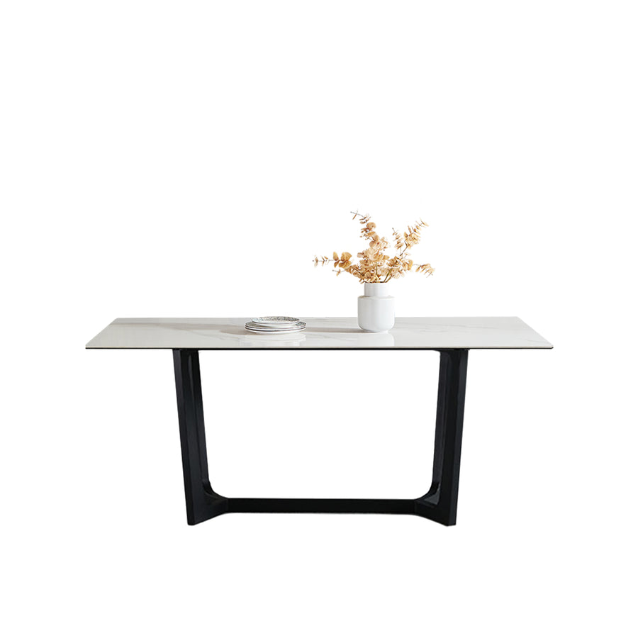 （限量現貨搶購中）TORROX 複合岩板餐桌, M型腳座, 180*90 公分, 馬肚形